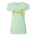 thumbnail image 2 of Wild Bobby, King Gold Script, Pop Culture, Women Slim Fit Junior Tee, Mint, Medium, 2 of 4