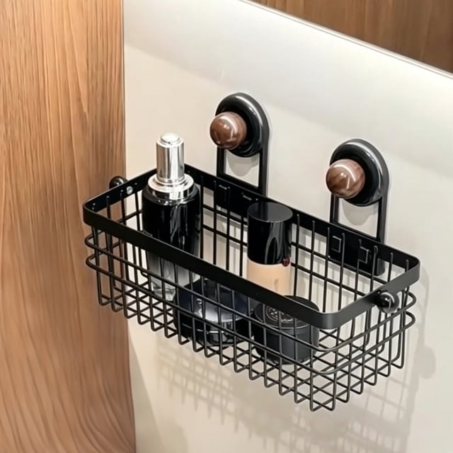 Aufmer Punch Free Wall Fixed Kitchen Sundries Storage Rack Open Design Good Air Circulation For Home Kitchen Rhizome Vegetable Convenient Storage Arrangement