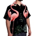 thumbnail image 2 of Flamingo Tropical Rainforest Men's Short Sleeve Printed Button Down Beach, Casual, Poplin Shirts for Summer Vacation, 2 of 6