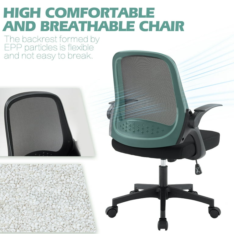 Ergonomic Home Office Chair with Flip up Arms Swivel Back Support