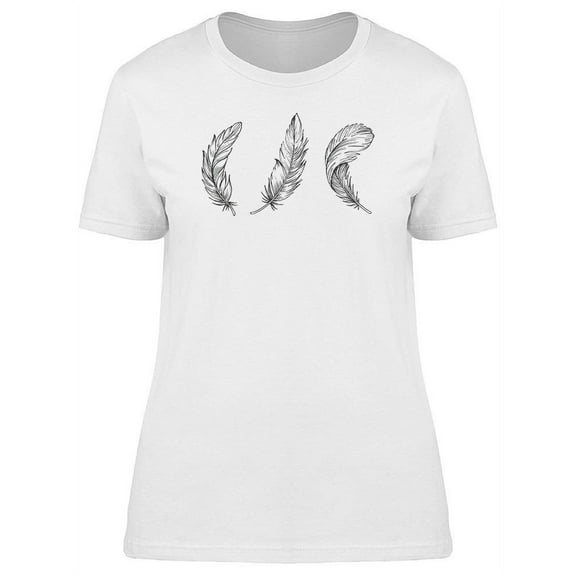 Set Of Bird Feathers T-Shirt Women -Image by Shutterstock, Female 3X-Large