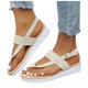 thumbnail image 3 of Bmisegm Women's Summer Fashion Thick Bottom Clip Toe Leather Sandals Casual Comfortable Outdoor Beach Sandals Sandals Women Summer Beige 8, 3 of 8