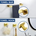 thumbnail image 2 of 5 Pieces Bathroom Hardware Accessories Set Brushed Gold, 16Inch Bathroom Towel Rack Set SUS304 Stainless Steel, Square Bath Towel bar Set Heavy Duty, Wall Mounted, 2 of 8