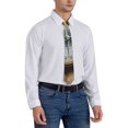 thumbnail image 7 of Gaeub Magnetic Old Compass On World Map Men's Classic Woven Jacquard Necktie Perfect for Weddings & Parties, 7 of 7