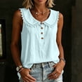 thumbnail image 5 of Women's Front Placket Top Baeitkot Women's Solid Color Casual Lace Up Front Placket Top Light Blue XL, 5 of 8
