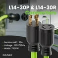 thumbnail image 3 of GearIT 4-Prong 30Amp Generator Cord, NEMA L14-30 for Emergency Power Outage, Heavy Duty, 10 ft, 3 of 10