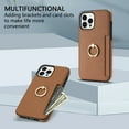 thumbnail image 3 of Allytech iPhone 11 Pro Case with Ring Holder, Slim Fit Cards Holder Cash Pocket Protective PU Leather TPU Shell Wallet Phone Case for Apple iPhone 11 Pro - Brown, 3 of 8