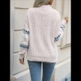 thumbnail image 4 of Suéteres Casuales de Punto con Estampado de Leopardo para Mujer, Suéteres de Larga con Cuello Redondo Rosa S, 4 of 9