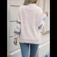 thumbnail image 4 of Suéteres Casuales de Punto con Estampado de Leopardo para Mujer, Suéteres de Larga con Cuello Redondo Rosa S, 4 of 9