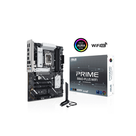 ASUS PRIME B860-PLUS WIFI - Motherboard - ATX - LGA1851 Socket - B860 Chipset - USB-C 3.2 Gen 2x2, USB 3.2 Gen 2, USB 3.2 Gen 1, USB-C 3.2 Gen 1 - 2.5 Gigabit LAN, Bluetooth, Wi-Fi 6E - onboard graphics (CPU required) - HD Audio (8-channel)