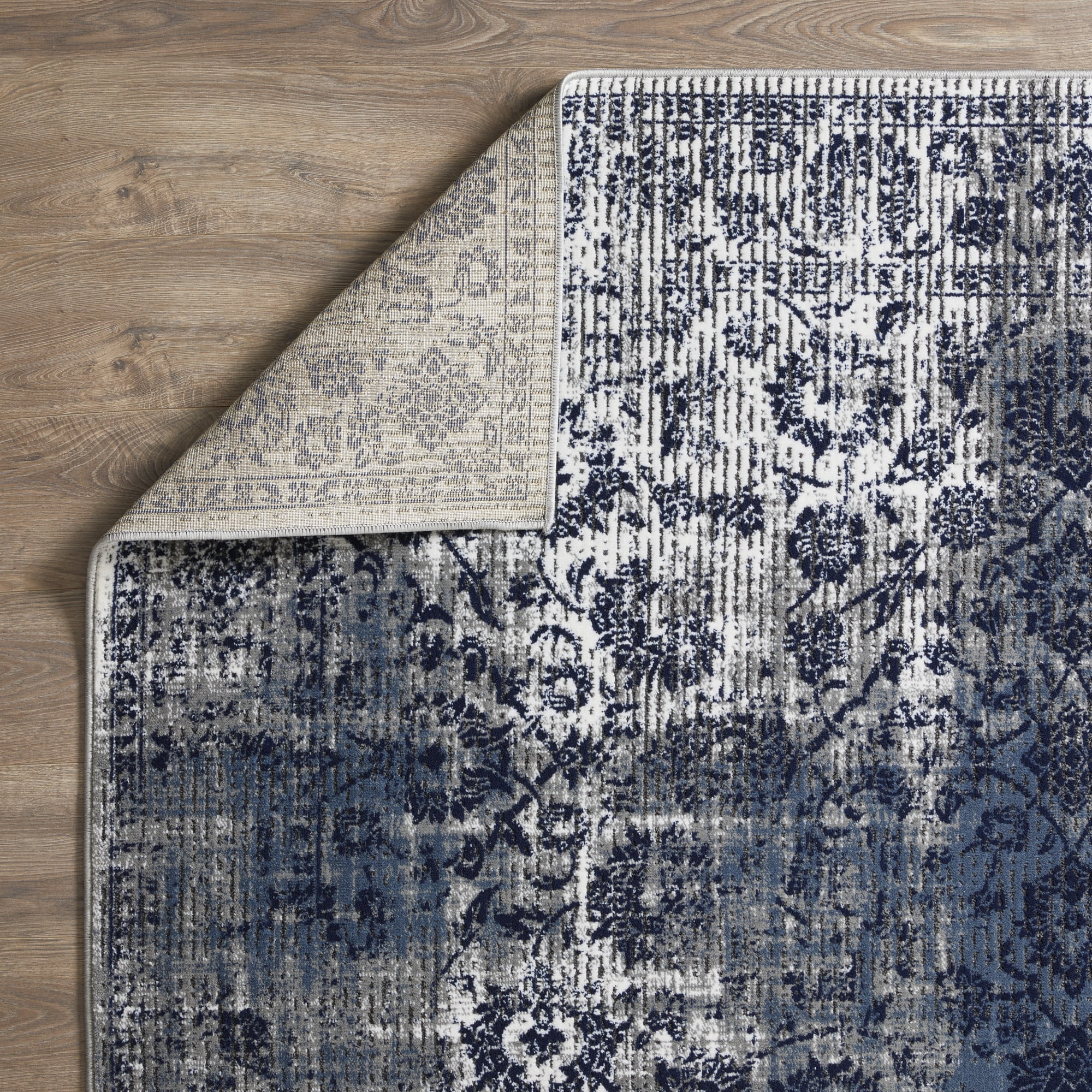 Loomaknoti Aysal Alazah 4' x 6' Gray Floral Indoor Area Rug
