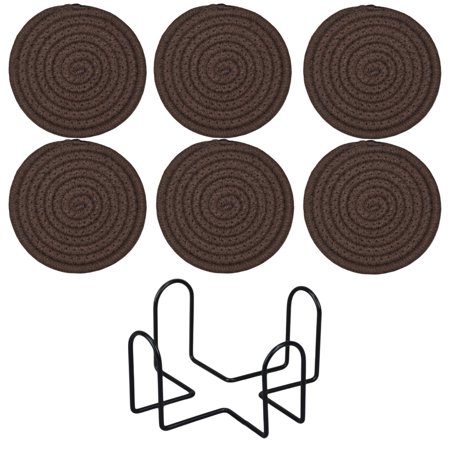 Woven Absorbent Drink Coasters Handmade Braided Drink Coasters with Holder Dinning Room Decor Super Absorbent Heat-Resistant Coasters for Drinks Great Housewarming Gift (Coffee 6 Pack) Woven Absorbent Drink Coasters Handmade Braided Drink Coasters with Holder Dinning Room Decor Super Absorbent Heat-Resistant Coasters for Drinks Great Housewarming Gift (Coffee 6 Pack)