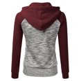 thumbnail image 3 of Doublju Women's Raglan Pocket Zip-Up Hoodie Jacket for Women with Plus Size, 3 of 3
