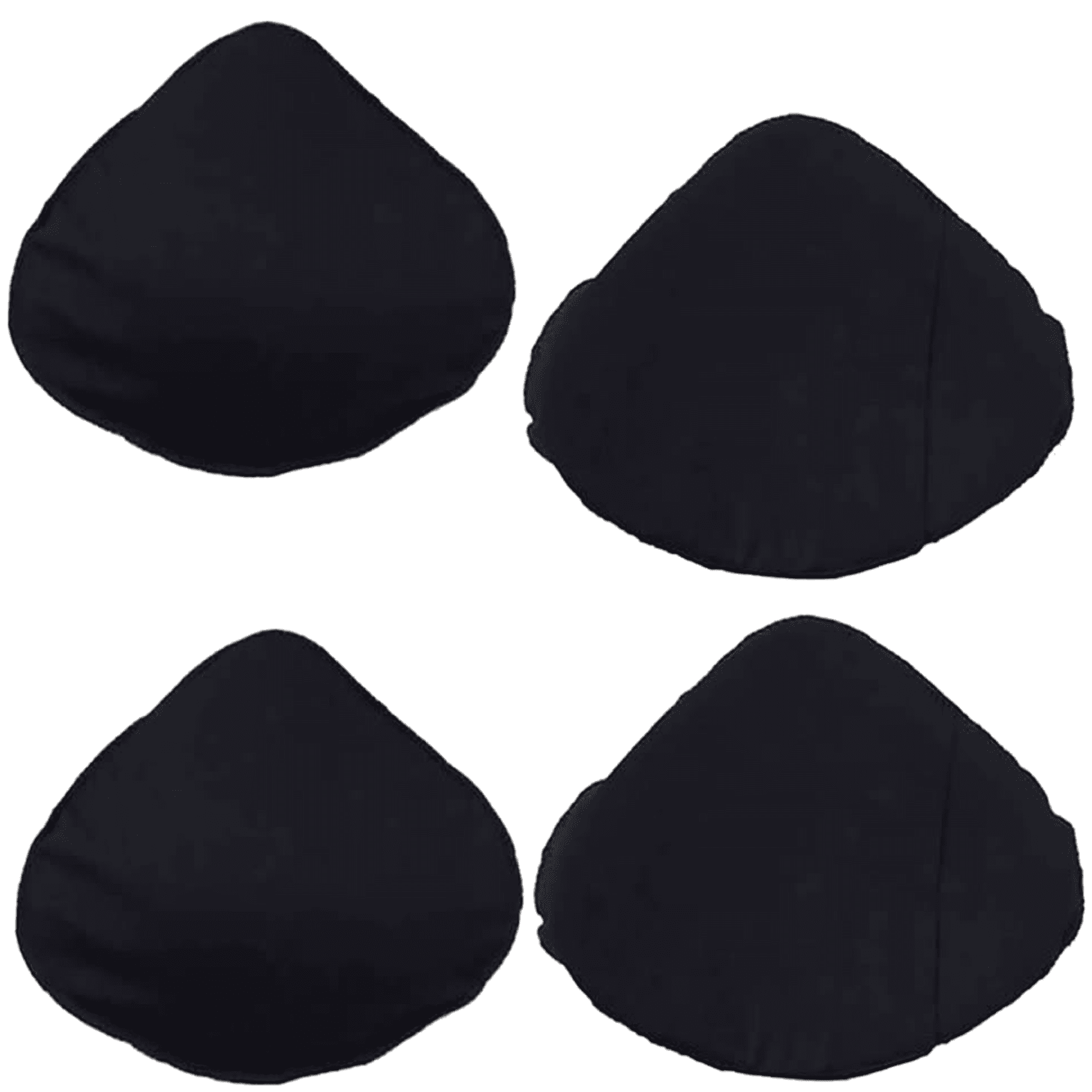 BIMEI 2 Pairs Cotton Protect Pocket For Mastectomy Silicone Breast Forms  Cover Bags for Prosthesis Artificial Fake Boobs Triangular 2 Pair Black L