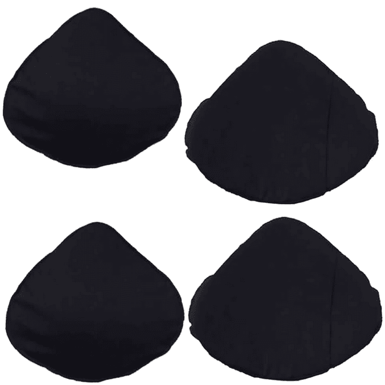 BIMEI 2 Pairs Cotton Protect Pocket For Mastectomy Silicone Breast Forms  Cover Bags for Prosthesis Artificial Fake Boobs Triangular 2 Pair Black M 