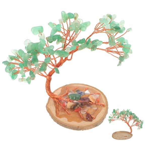 Worgeous Natural Green Aventurine Healing Crystal Tree Natural Gemstone Money Tree Feng Shui Spiritual Decorations For Home Office Room Desk Decor