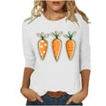 thumbnail image 1 of Hauts pour Femmes Printemps/été 2025 Imprimé de Pâques Manches 3/4 Col Rond Haut/chemise Blouses pour Femmes, 1 of 6