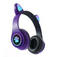 thumbnail image 1 of Auriculares inalámbricos LED emisor de luz lindo gato orejas pata de gato deslumbrar auriculares cool auriculares bluetooth auriculares juego, 1 of 4