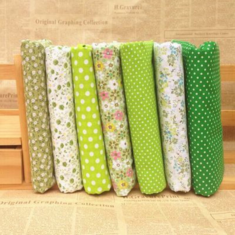 David Angie 100% Floral Cotton Craft Fabric Bundle Pre Cut Floral Cotton Squares Patchwork Fabric 7pcs 25x25cm/9.9x9.8 Inch for DIY Sewing Quilting Handmade Crafts 4# 