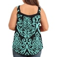 thumbnail image 5 of Daystry Plus Size Tank Tops for Women Loose Fit Lace Sleeveless Women's Summer Tanks F Black Green 3X, 5 of 14