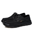thumbnail image 3 of Men's Casual Shoes Lace Up Loafers Shoes Slip On Walking Shoes Comfortable Light Hand Stitching Black 6.5, 3 of 8