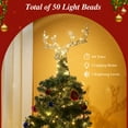Lewondr Deer Head Christmas Tree Topper, USB & Remote Operated with 6H