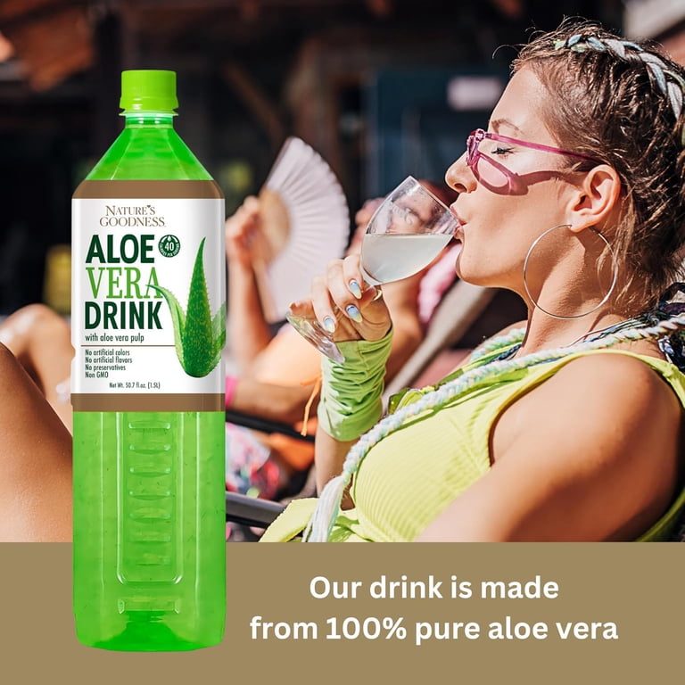 Nature's Goodness Aloe Vera Drink with Pulp, 50.7 Fl Oz - Walmart.com