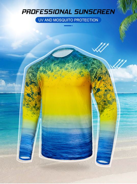 Mahi Mahi Men's Fishing T-Shirt Long Sleeves 2XL - Saltloony UPF