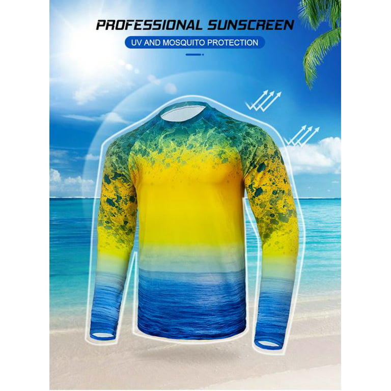 Mahi Mahi Men's Fishing T-Shirt Long Sleeves XL - Saltloony UPF 50