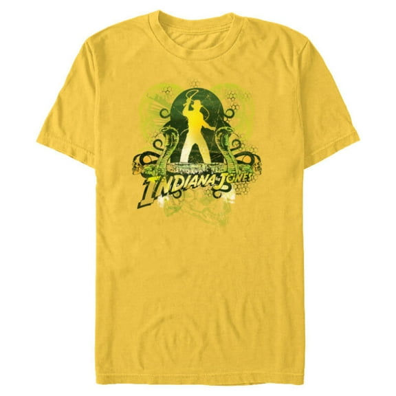 Lucasfilm Indiana Jones Snakes and Skulls Adventure Vintage - Short Sleeve Blended T-Shirt for Adults - Customized-Yellow