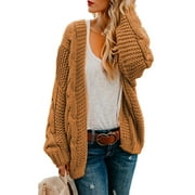 Aleumdr Womens Winter Sweater Coat Batwing Long Sleeve Chunky Knit Cardigan 4 6