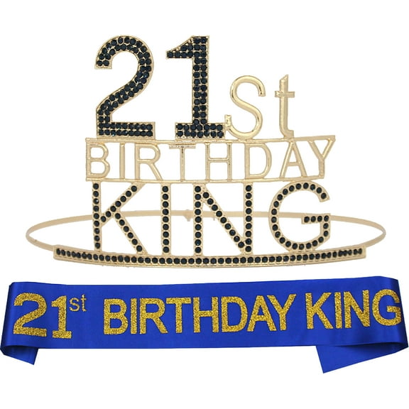 Meant2Tobe | 21St Birthday King Crown And Sash For Men 21St Birthday For Him