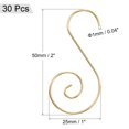 thumbnail image 2 of Uxcell 1 x 2 inch Christmas Ornament Hooks Gold Finish, 30 Counts, 2 of 5