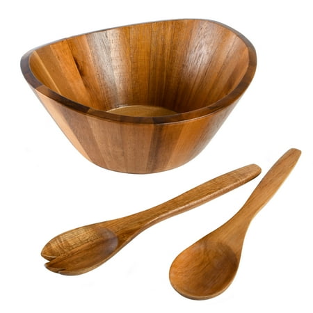

Gibson Home Sherwood Salad Bowl With Matching Serving Spoon & Fork