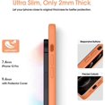thumbnail image 4 of Liquid Silicone Case for iPhone 12 Pro, [Camera Protection] [Anti Fingerprint] [Wireless Charging] 4 Layer Phone Case Protective Cover, Built-in Microfiber Case Cover, 6.1", Orange, 4 of 15