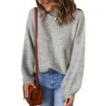 thumbnail image 1 of Womens Sweaters Long Sleeve Turtleneck Knit Sweater Casual Loose Pullover Jumper Tops, 1 of 4
