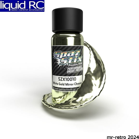 Spaz Stix 10010 White Gold Mirror Chrome Airbrush Ready Paint 2oz Bottle