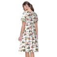 thumbnail image 2 of Bixox Robe d'Été à Manches Courtes pour Femmes Robe Ample Longueur Genou avec Poches-Excavatrice, 2 of 7