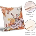 thumbnail image 3 of Autumn Orange Fall Leaves Pillow Covers 16X16 Inch Floral Leaf Thanksgiving Decorative Couch Pillow Cases Pink Flowers Throw Pillows Set of 2 Farmhouse Home Decor for Room Porch Patio Couch Outdoor, 3 of 6