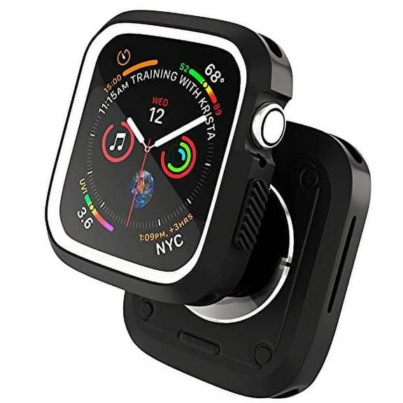 Compatible with Apple Watch 38mm Case, Sport Protective Case for iWatch Women Men Kids GPS iWatch Series 3/2/1, Black, White