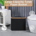 thumbnail image 2 of Cesta de papel higiénico efluky de 28 litros con tapa para baño, color negro, 2 of 7