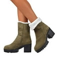 thumbnail image 6 of Snow Boots for Women,Winter Platform Boots Heel Insulated On Cold Weather Footwear for Women Outdoor Activities,Winter Boots for Women,Army Green,6.5, 6 of 9