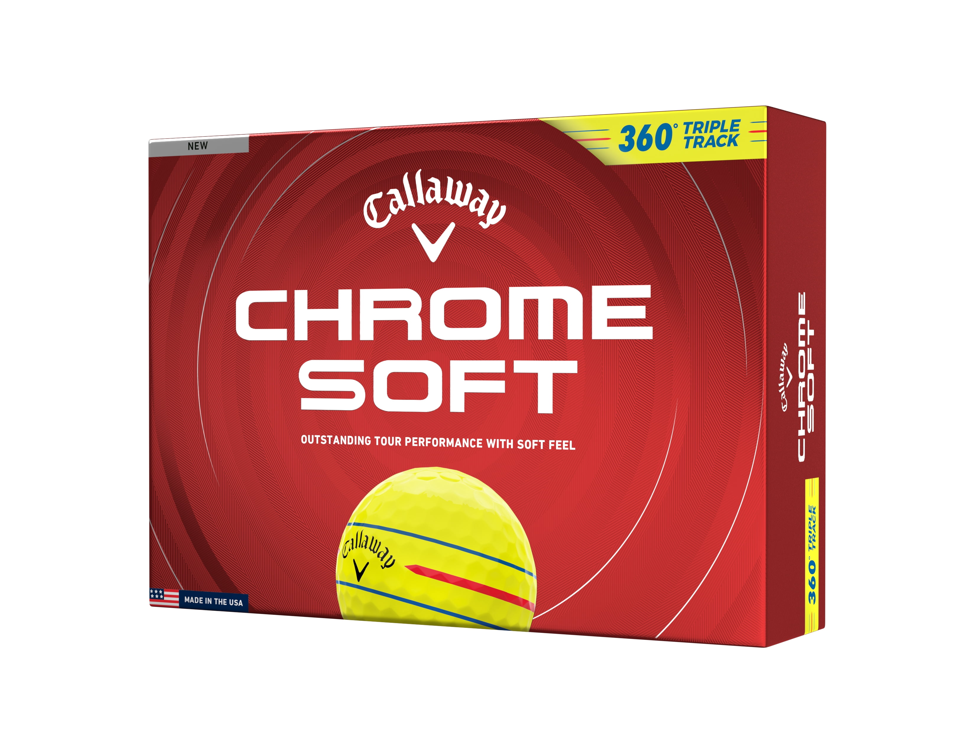 (4 pack) Callaway Golf Chrome Soft 26 360 - Yellow Triple Track 12pk