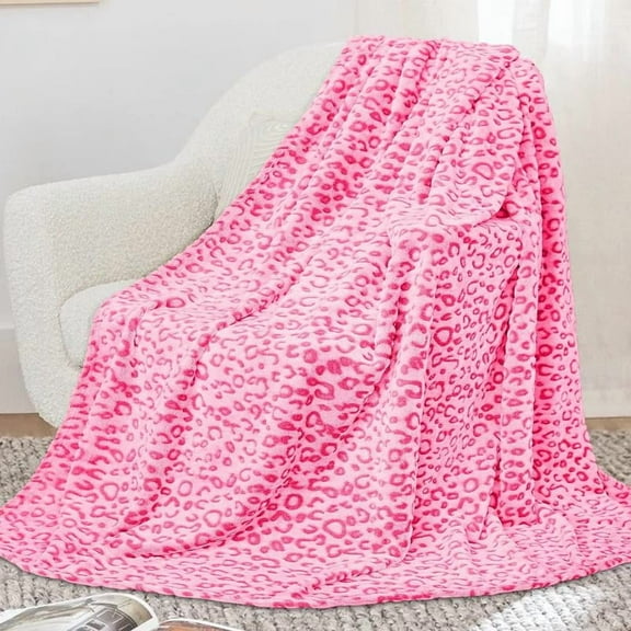 Soft Fluffy Leopard Print Blanket - All Season Lightweight Fleece Throw for Bed & Couch, Breathable Comfy Quilt for Halloween Decor & AC Napping