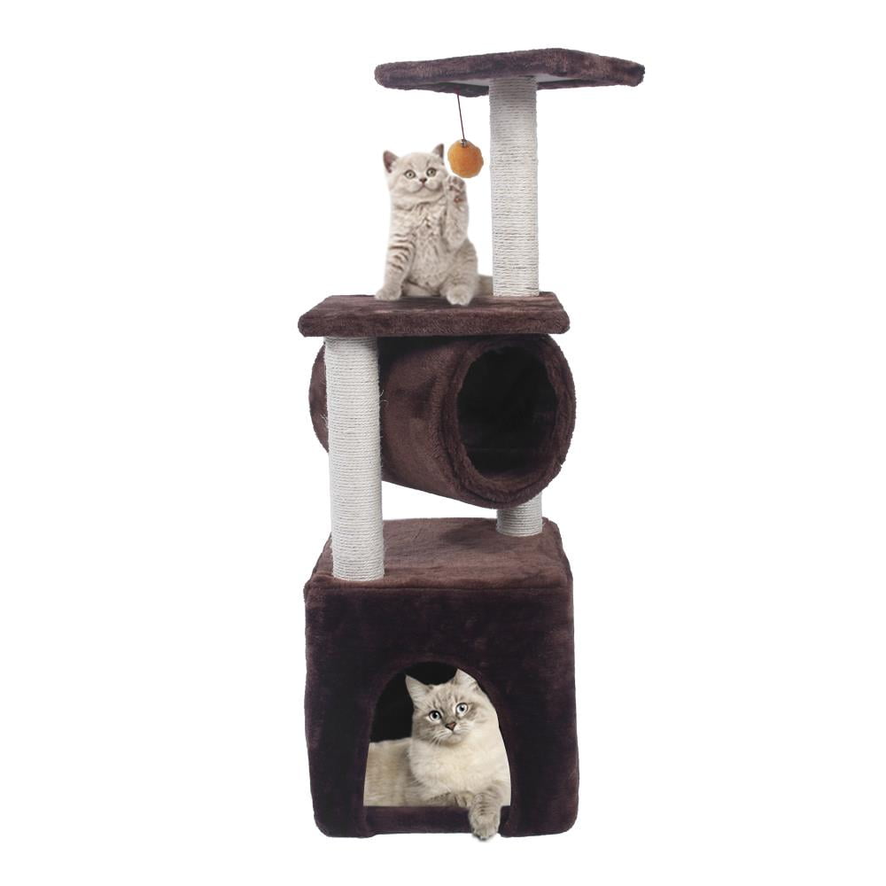 36'' Cat Tree Tower Scratching Post Pet House Condo Scratcher Kitty Toys White 