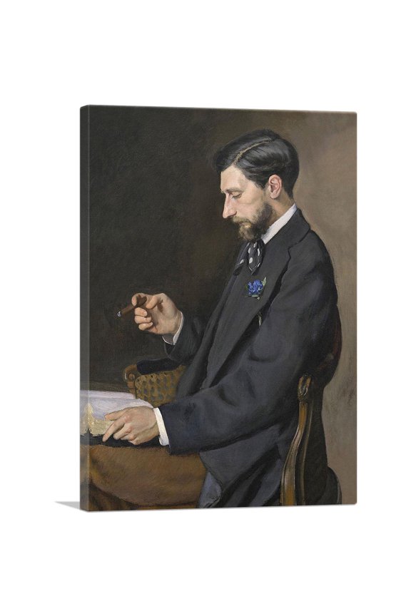 Edmond Maitre 1869 Canvas Art Print by Frederic Bazille - Size: 12" x 8" (0.75" Deep)
