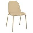 thumbnail image 5 of Set of 2 Stackable Dining Kitchen Chairs Plastic Armless Side with Back Curved Round Shape Chrome Metal Legs Indoor Outdoor Patio, Beige, 5 of 11