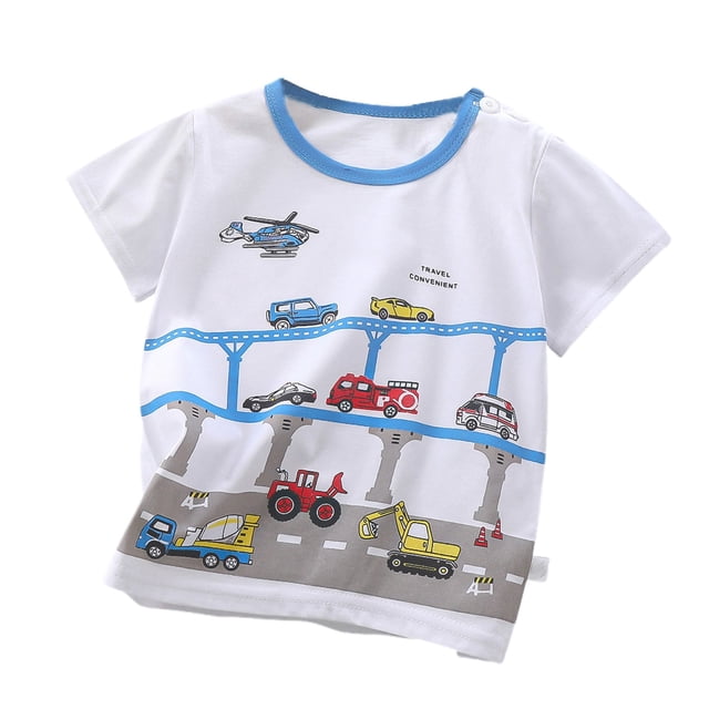 Hiiyo T-Shirt Graphique pour Garçons en Coton à Manches Courtes T-Shirt d'Été, Gris