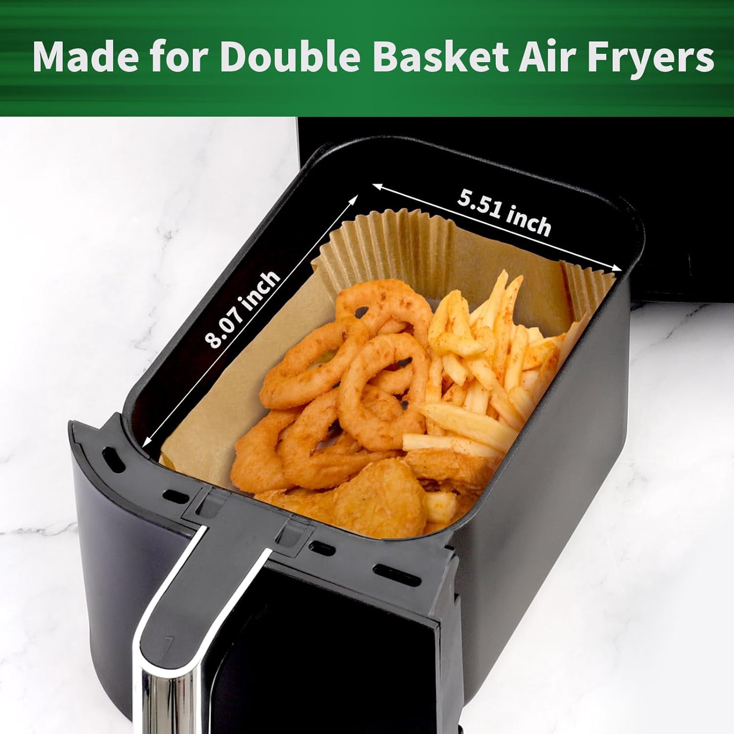 100PCS 7.9 Inch Disposable Air Fryer Liners - Non-Stick Paper Liners for 4-8QT Air Fryers, Ovens & Microwaves