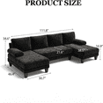 thumbnail image 2 of 111 Inch U Shaped Sectional Sofa with Double Chaise, Large Lounge Design Modular Couch for Living Rooms and Apartments, Black, 2 of 7